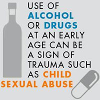 Use of alcohol or drugs can be a sign of trauma or abuse